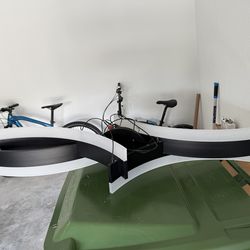 Modern Black Pendant Light, Arcs 4 Light 58" Wide LED Suspended Abstract Chandelier, Perfect Condition Like New!!!