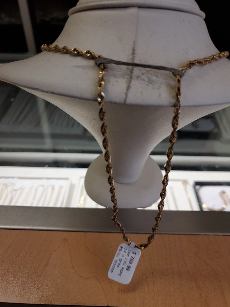 10k Gold Rope Chain Grams 26long Layaway Available 10%down If You