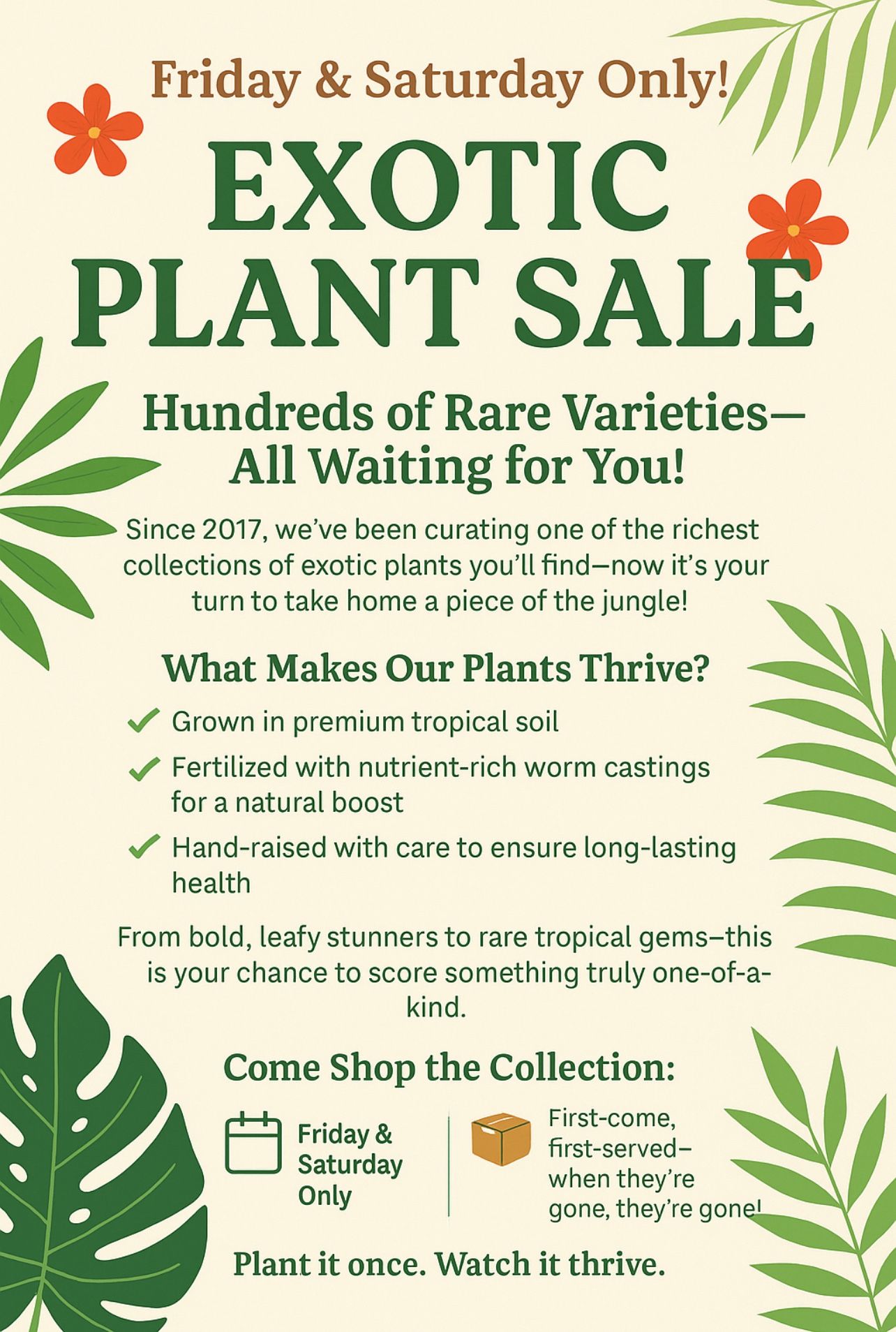 Today and Tomorrow Exotic Plant Sales