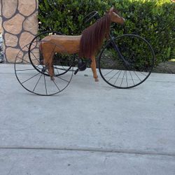Antique Wooden Peddle Horse Made In France