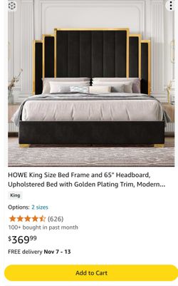 Black And Gold Bed frame (mattress not included)