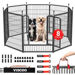 Dog Playpen Outdoor, 8 Panels 40" High Heavy Duty Metal Dog 