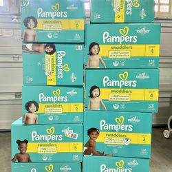 Brand New Enormous Box Pampers Swaddlers Diapers Size 3 4 5 6