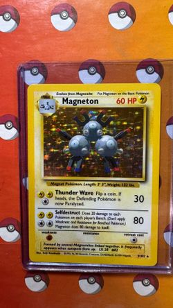 1999 Pokémon Base Set Magneton (9/102) holofoil card.