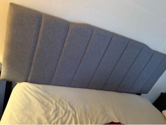 Grey fabric queen headboard