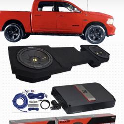 DODGE RAM 4 DOORS BASS AND VOICE PACKAGE KICKER AUDIO INSTALLED 