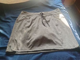 Gray Athletic Mini Skirt with Zip Pockets