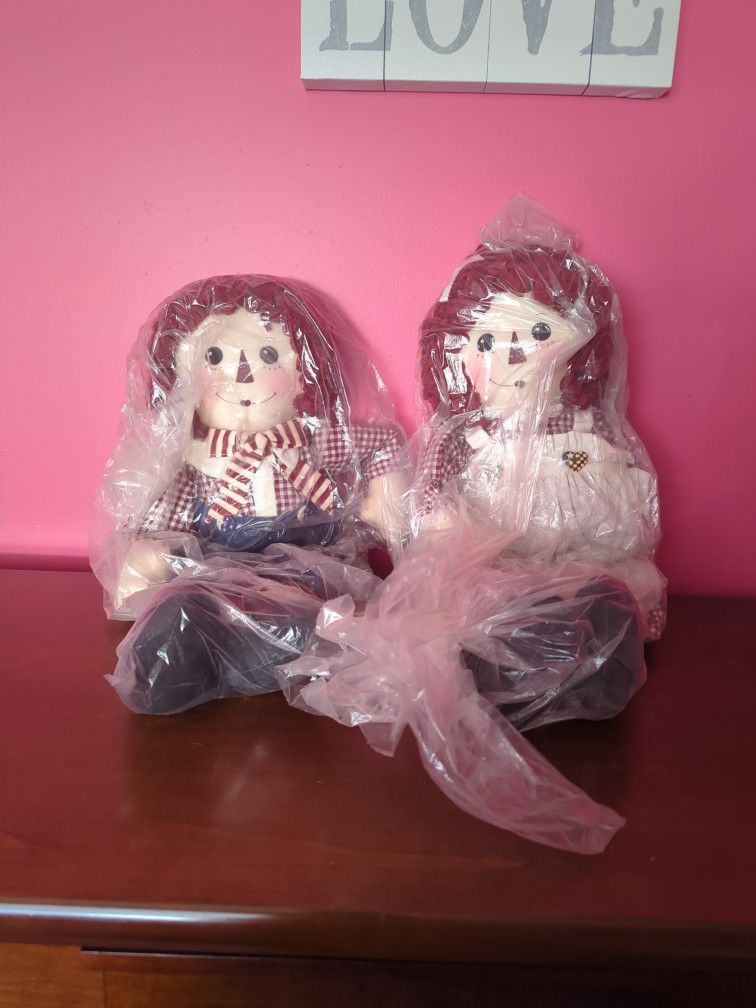 Home Made Raggedy Ann And Andy Dolls