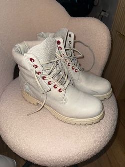 Timberland 6-Inch Boots White Croc Embossed