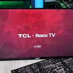 TCL Roku 4K 43” Smart TV w/ Wall Mount & LED Lights – $125 / OBO