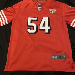 Men's Nike Fred Warner Scarlet San Francisco 49ers 75th Anniversary Game Player Jersey