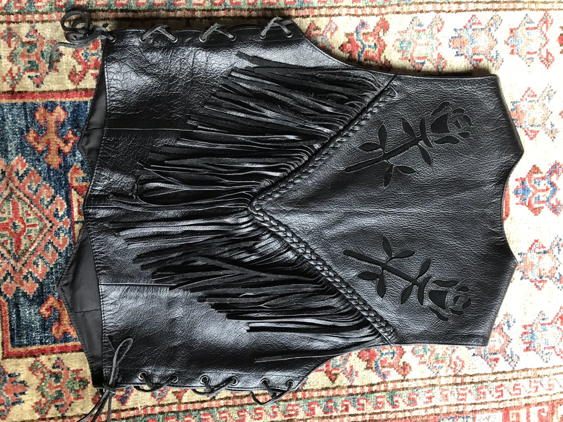 Leather Vest, women (size 10), motorcycle, MOB brand, s