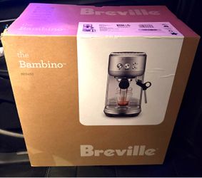 New Breville Bambino Espresso Maker with Steam Stainless Steel BES450 Espresso Machine