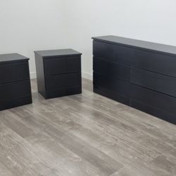 Dresser And 2 Nightstands - Cómoda Y 2 Mesitas De Noche 
