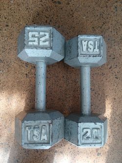 TSA Weights Dumbells 25 & 20 pounds