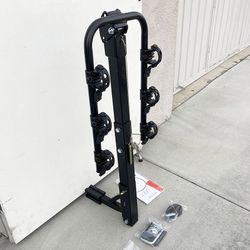 (New) $65 Tile Foldable 3-Bike Rack Mount Bicycle Carrier for 2” Hitch Trucks SUVs 110lbs Max