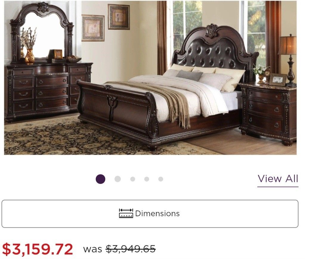 Roma Leatherette/Wood Regular Bedroom Set
SALE $1,000