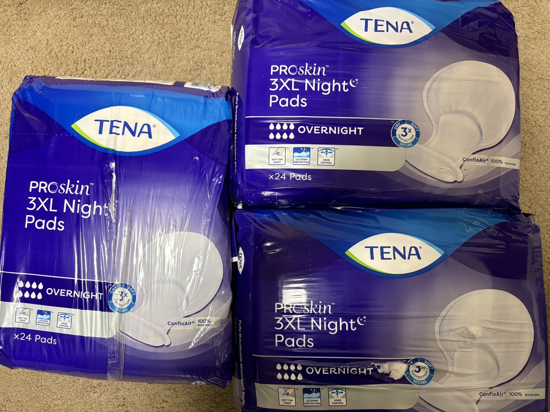 TENA ProSkin 3XL Overnight Incontinence Pads for Women and Men
