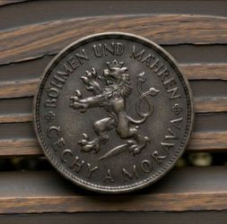 1 Koruna Coin 1941 Protectorate Of Bohemia And Moravia German Occupation In WWII.
Based on the visual evidence in the image, the coin shows clear sign