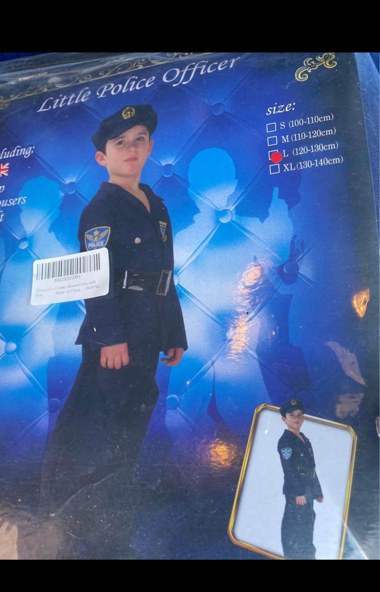 Medium and large police costumes for children