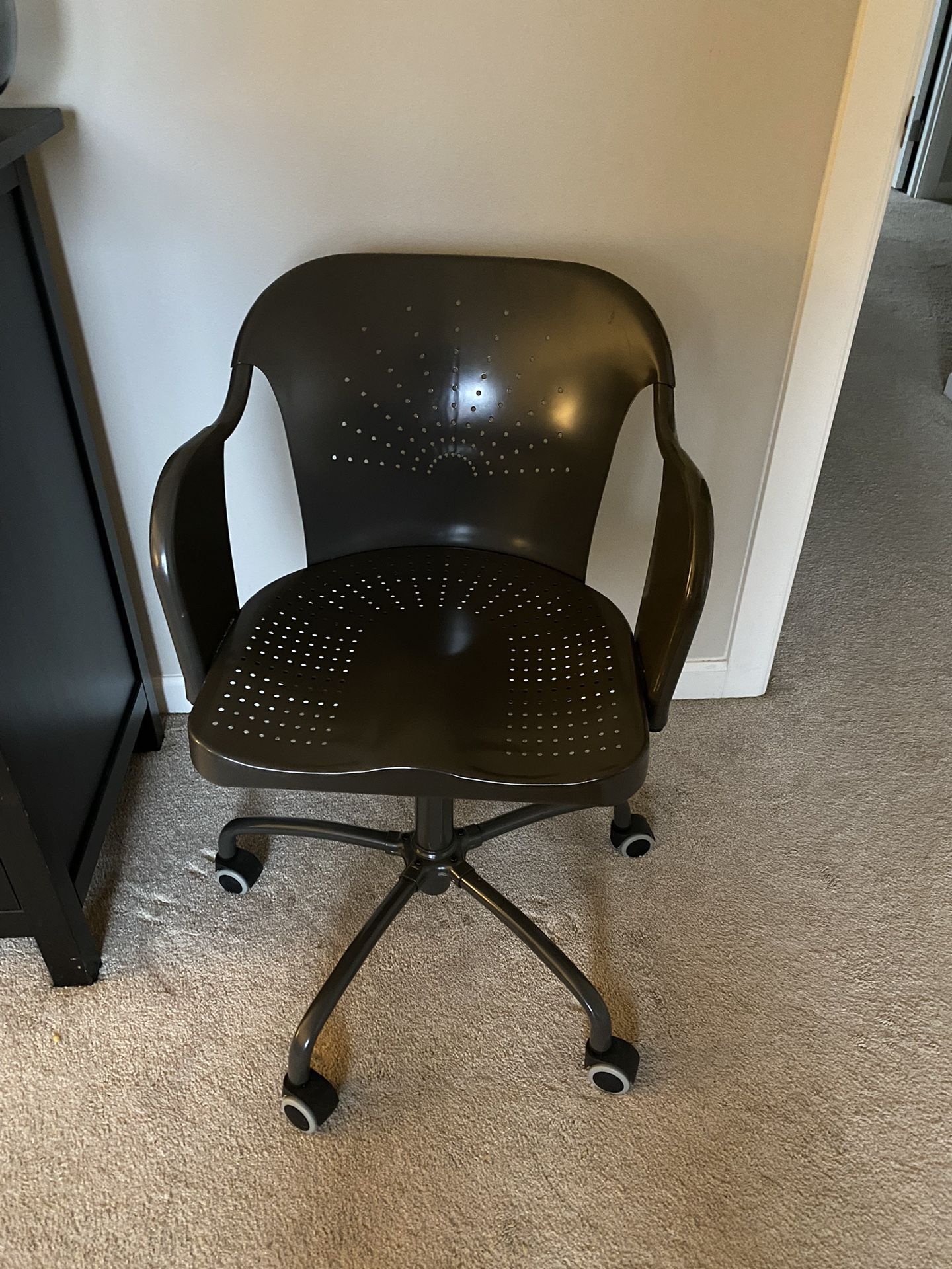 Retro Metal Desk Chair - Gunmetal