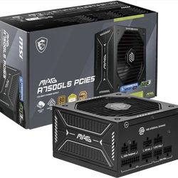 MSI MAG A750GL PCIE5, Fully Modular Compact Gaming 750W Power Supply, 80+ Gold, ATX 3.1 & PCIe 5.1 Ready, Native Dual-Color 12V-2x6 Cable