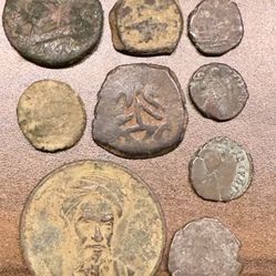 Ancient Coins Lot - Roman, Byzantine, & 1954 Persian Millennium Medal