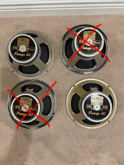 2 Celestion Vintage 30’s , 16ohm 12” Guitar Speakers