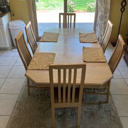 Solid Oak Dining Table Set with 6 Chairs  need to sell asap