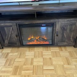Beautiful Tv Console With Fireplace With Remote