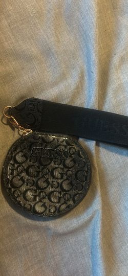 Guess Round Coin Purse with Logo Strap