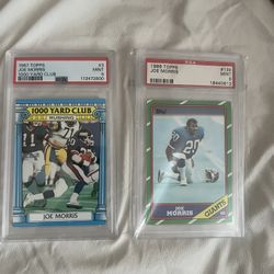 Joe Morris 2 Card Lot PSA 9