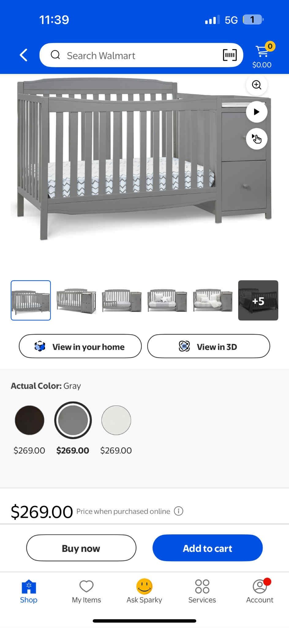 ✨ Baby Crib w/ Changing Table & Drawers/Cuna para bebé con cambiador y cajones