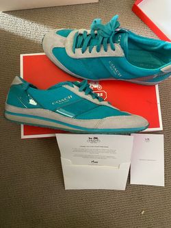 Coach Teal & Gray Low-Top Sneakers