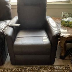 Adjustable Recliner in Brown Leather