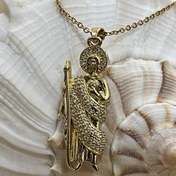 St judas 14k Gold Plated Necklace 22”