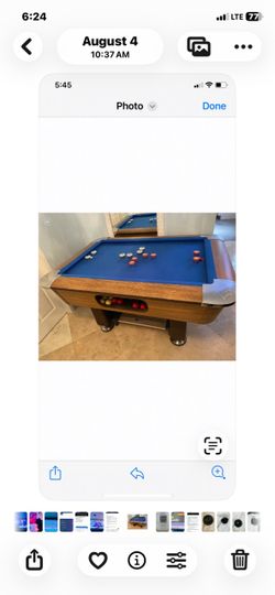 Bumper Pool Table, slate, like new redone,.