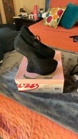 Jeffrey Campbell Lil Walker Black Suede Size 9