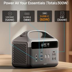 Portable Power Station – 300W LiFePO4 – Great for RV-Camping- Starlink Backup Or Just Old Plain Home Emergencies.