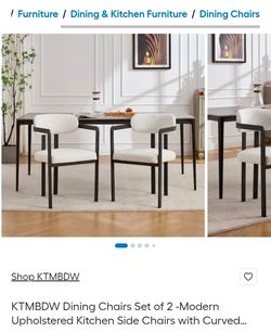 NEW IN BOX Modern Upholstered Dining Chairs Set of 2