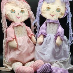 Large Vintage Cuddle Wit Plush Rag Dolls