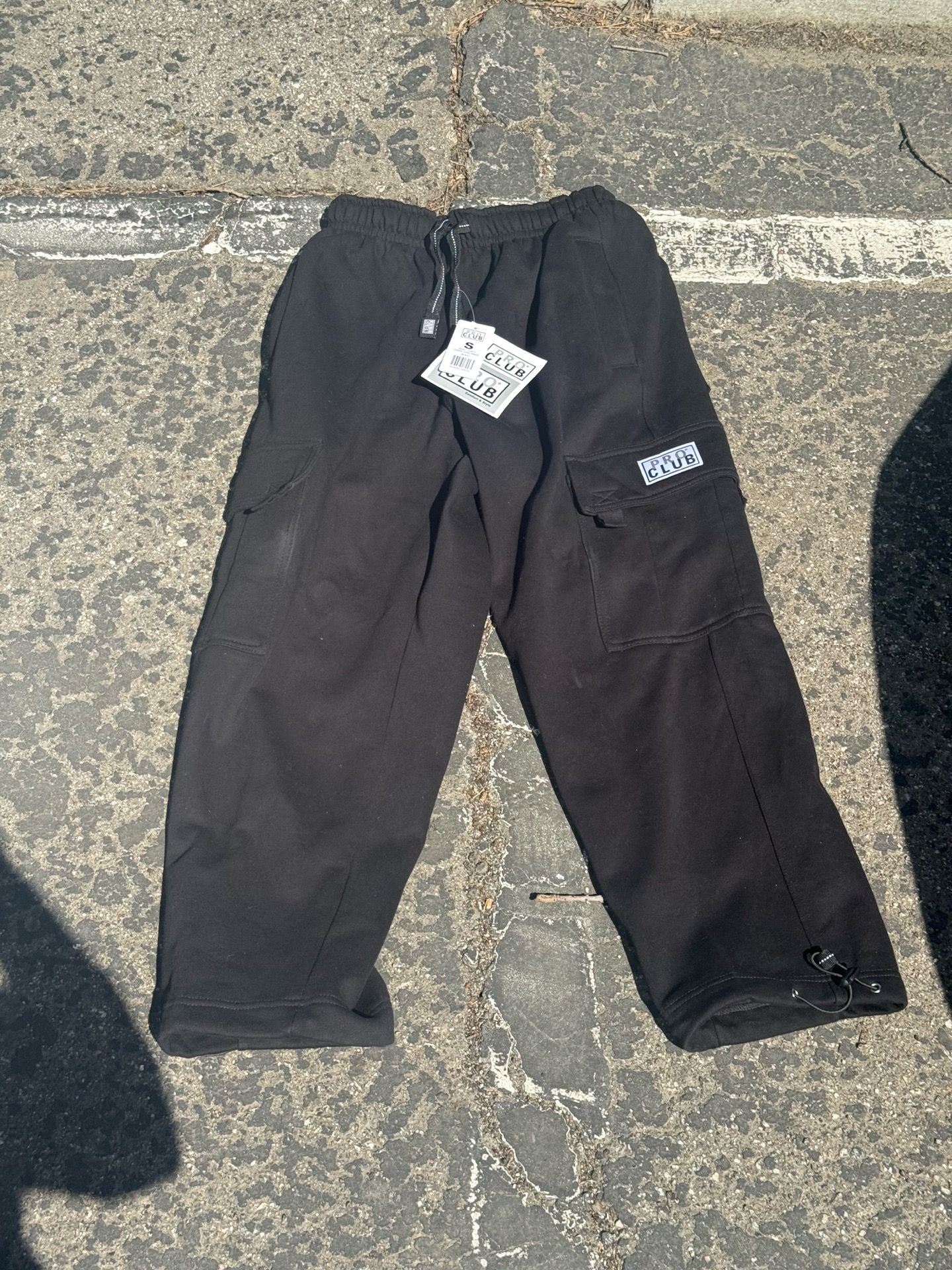 Pro Club heavyweight fleece cargo pants small black
