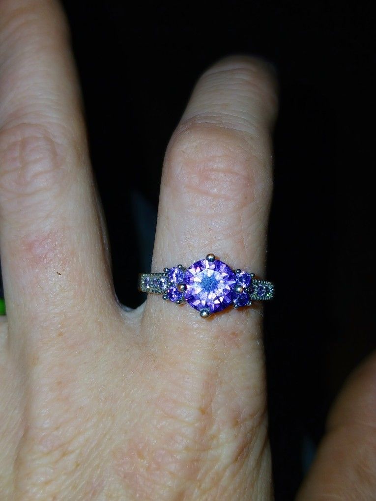 Women's Purple Diamond Ring $75 OBO Willing To Negotiate