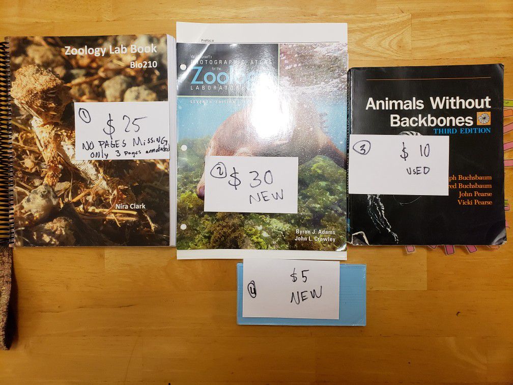 Zoology Lab Book Bio 210 Nia Clark / Van De Graaf's Atlas for the Zoology  Laboratory / Animals Without Backbones Third Edition for Sale in San Diego,  CA - OfferUp