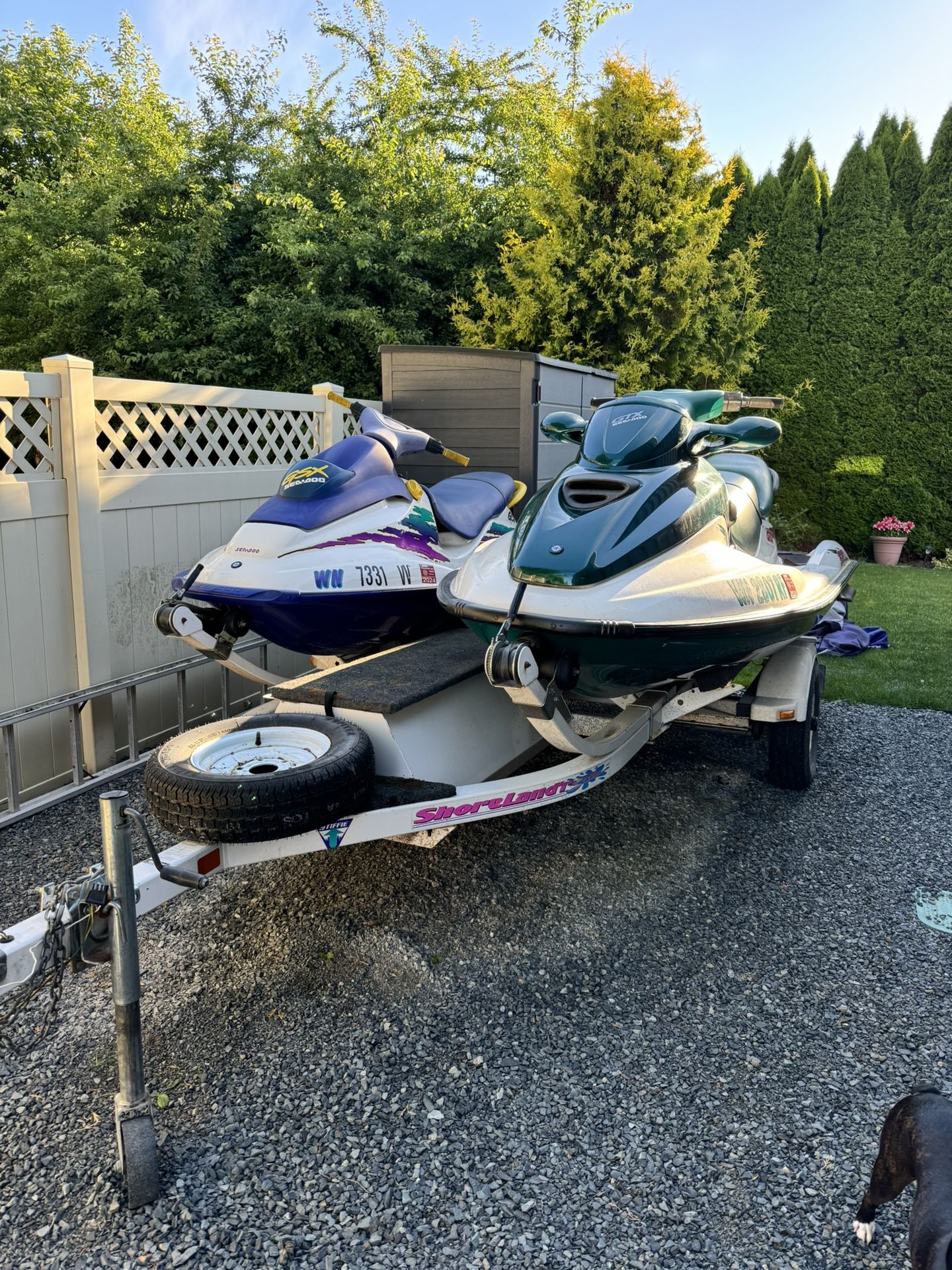 2 Sea Doo Jet Skis And Trailer