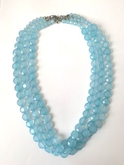 Three Strands Baby Blue Necklace