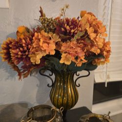 Brand New  15in high Frontgate Metal Amber Vase