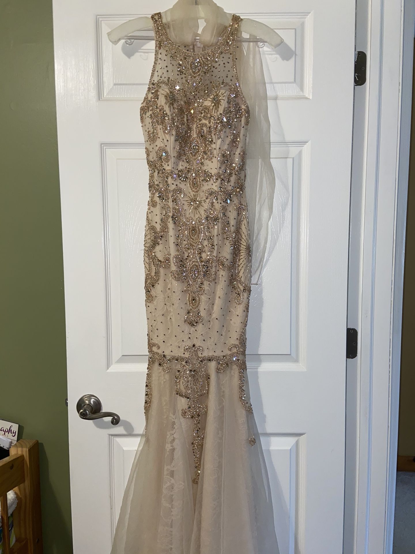 Aspeed, Beige Champagne Color With Rhinestone Mermaid Style