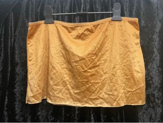 Golden Satin Mini Skirt/Lingerie