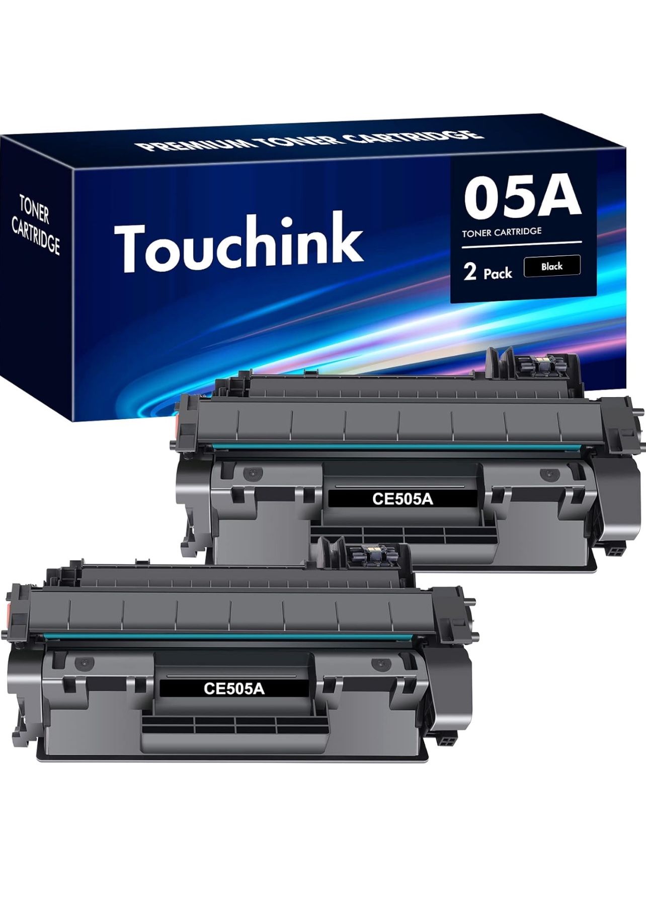 Touchink Compatible for CE505A 05A Toner Cartridge Replacement for P2030 P2035 P2035N P2050 P2055D P2055DN P2055X (2-Pack)